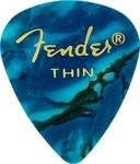 Fender Premium Celluloid 351 Shape Picks, d&uuml;nn, Ozeant&uuml;rkis, 12er-Pack