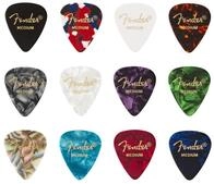 Fender 351 Zelluloid Plektren, Hochwertiges Gitarrenplektren Set in klassischer 351