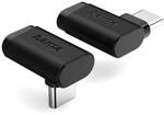 Hama USB-C-Winkeladapter 90&deg;, USB 3.2 Gen2, 10 Gbit/s, 5 A, 240 W, 2er Set