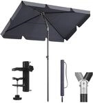 Sekey Sonnenschirm Balkon 3-in-1 SET | Sonnenschirm Rechteckig 200x125cm mit UPF50+ &