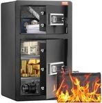 VEVOR Safe Tresor mit feuerfester Geldtasche, Doppelt&uuml;ren-Safe 4,5 Kubikfu&szlig;, 2