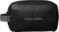 Calvin Klein Herren Kulturbeutel Bold Dopp Kit mit Logo, Schwarz (Black),