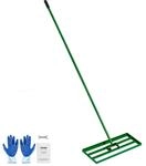VEVOR Rasen Nivellierrechen 758x254 mm, Rasenrakel mit 198 cm Langem Stahlstiel,