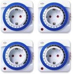 4-Pack ELRO TI1000 Mechanische Zeitschaltuhr | Kompakt |15 Minuten Schaltzeit | Bis