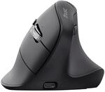 Trust Vyran Kabellose Ergonomische Maus Ultraschnelles Scrollrad, Schwarz