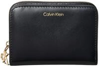 Calvin Klein Damen Geldb&ouml;rse Medium Flap Zip Around Klein, Schwarz (Black),