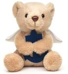 Uni-Toys - Schutzengel-Teddyb&auml;r mit blauem Anker - Plushie - 13 cm (H&ouml;he) -