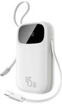 Baseus QPow3 Powerbank 45W 20000mAh mit 2 integriertem USB-C Kabel, Power Bank PD3.0