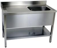 Saro Sp&uuml;ltisch mit 1 Becken, rechts - 600 mm Tiefe, 1200mm