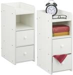 Relaxdays Nachttisch, 2er Set, 2 Schubladen, H x B x T: 55 x 22,5 x 34 cm,