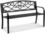 VEVOR Gartenbank Terrassenbank aus Metall, 127 cm Parkbank Ruhebank 250 kg...