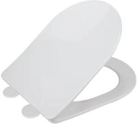 WENKO WC-Sitz Galati, flacher Toilettensitz in D-Form mit Absenkautomatik, aus