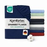 Komfortec Spannbettlaken Jersey 100% Baumwolle &ndash; 200x200 cm &ndash; 135g/m&sup2; &ndash; Weich,