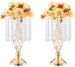VEVOR 20 STK 43 cm hoher Blumenst&auml;nder aus Kristallglas f&uuml;r Hochzeiten, Metallvase