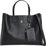 Tommy Hilfiger Damen Satchel Tasche Icon mit M&uuml;nztasche, Schwarz (Black),