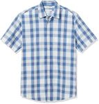 Amazon Essentials Herren Kurz&auml;rmeliges Hemd aus Popeline, Normale Passform, Blau