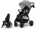 Kinderkraft GRANDE 2 &ndash; Kinderwagen | gro&szlig;e R&auml;der, CLICK&FOLD, Grau