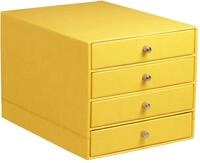 Rhodia 318966C Schubladenbox (mit 4 Schubladen, Griffe aus Metall, Kunstleder,