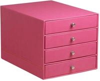 Rhodia 318962C Schubladenbox (mit 4 Schubladen, Griffe aus Metall, Kunstleder,