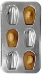GOBEL - Blech 6 Madeleines Gourmandes - Wei&szlig;blech - 395 x 200 mm.