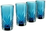 CreaTable, 33079, Serie Eugene - Blau, 4-teiliges Gl&auml;serset, Longdrinkgl&auml;ser,