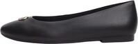 Tommy Hilfiger Damen Ballerinas Plate aus Leder, Schwarz (Black), 39