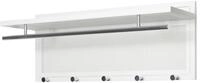 HAKU Wandgarderobe, Chrom, wei&szlig;, Metall - Ma&szlig;e: B 75 x H 30 x T 26 cm, Style: