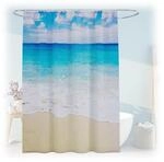 Relaxdays Duschvorhang Sandstrand, Bad Vorhang 180x200, Anti-Schimmel,...