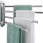 Relaxdays Handtuchhalter Wand, 4 bewegliche Stangen, HBT: 23 x 32,5 x 3 cm,