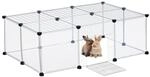 Relaxdays Freilaufgehege, HBT 37 x 110 x 75 cm, Freigehege mit T&uuml;r, Abdeckung,...