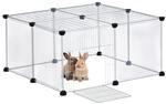 Relaxdays Freilaufgehege, HBT 37 x 75 x 75 cm, wei&szlig; | Freigehege mit T&uuml;r &