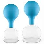 Pulox Schr&ouml;pfgl&auml;ser Set Echtglas mit Saugball 2-teilig Blau
