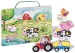 Ravensburger 12034123 Play+ Magnetisches Holz-Z&auml;hl-Puzzle: Bauernhof,...