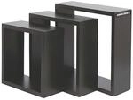 MINECARFT - Wandregale, 3er Set, 3 W&uuml;rfel in verschiedenen Gr&ouml;&szlig;en, Schwarz