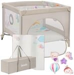 LIONELO Mille Plus Laufstall 100x100 cm mit Komfortmatte mit 3D-Bezug f&uuml;r Babys, bis