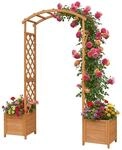Relaxdays Rosenbogen, Rundbogen mit 2 Pflanzk&auml;sten, HxBxT: 206 x 180 x 40 cm,