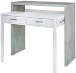 Habitdesign, Schreibtisch, Computertisch, Konsole, Artik wei&szlig; und Zementgrau,...