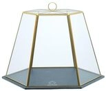 Artes&agrave; Geometrische Tortenglocke aus Glas, K&auml;seglocke mit Deckel, Servierbrett aus