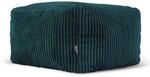 Icon Amara Hocker, Blaugr&uuml;n, Flauschiger Sitzsack Cord, Sitzpuff, Pouf Hocker...