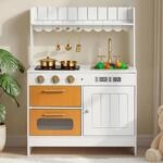 VEVOR Spielk&uuml;che f&uuml;r Kinder, Realistische Kinderk&uuml;che aus Holz mit Licht & Sound,