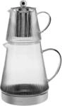 Karaca Keops Borosilikatglas Teekannen-Set mit Edelstahl-Teesieb, 1,5 L Kessel & 0,45