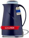 Helios Wave Thermoskanne Dunkelblau 1,5L - 6h Hei&szlig; - H&auml;lt Getr&auml;nke hei&szlig; & kalt