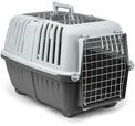 lionto Hundetransportbox aus Kunststoff mit Metallgitter, 58,5x35,5x40 cm,