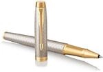 Parker IM Tintenroller | Premium Warm Silver | feine Spitze | Schwarz |...