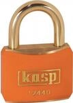 KASP Vorh&auml;ngeschloss, Messing, orange ummantelt, 40 mm, gleichschlie&szlig;end