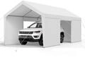 VEVOR Zeltgarage Carport Garagenzelt Auto&uuml;berdachung 3,65x6,09x3,02m Wei&szlig;