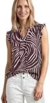 Street One Top mit Strukturmix und Crochet-Details Rustic Rouge 34