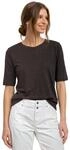 Street One Basic T-Shirt mit Rundhals in Unifarbe Black Coffee 34