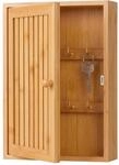Relaxdays Schl&uuml;sselkasten, Bambus, 8 Haken, Design A, H x B x T: 27 x 19,5 x 6...