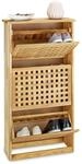 Relaxdays Schuhkipper Walnuss, Schuhklapper HBT: ca. 20,2T x 55B x 104,3H cm,...